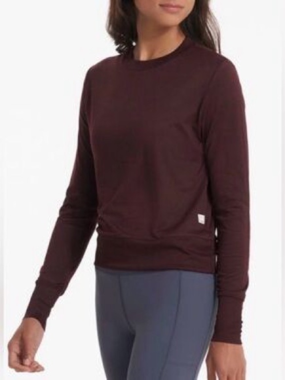 Vuori Women's Crewneck Sweater in Deep Burgundy